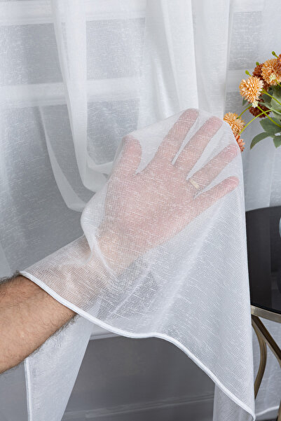 Brillant Keten Dokulu Yumuşak Ütü İstemez Kırışmaz Yeni Sezon Salon Oda Tül P...