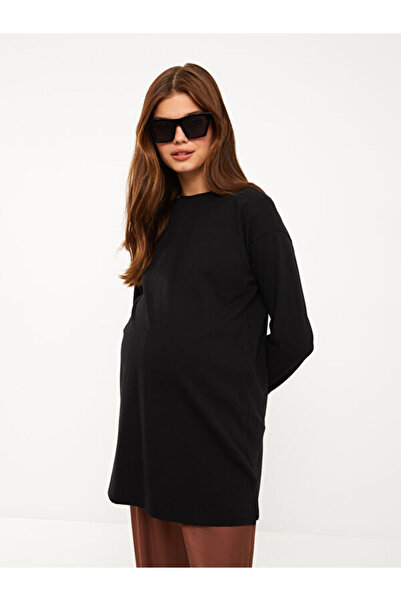 LC Waikiki Crew Neck Plain Long Sleeve Maternity Tunic