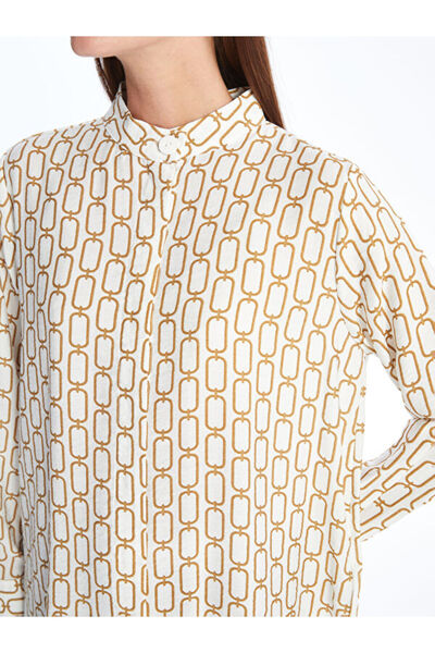 LC Waikiki Judge Collar Patterned Long Sleeve Women's Tunic