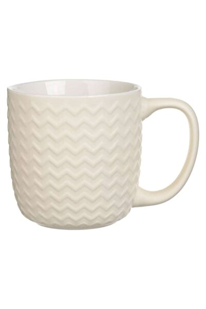 OEM Cană 9,3x9 cm, bază bej cu relief ondulat