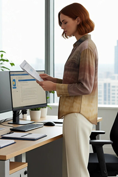 PayBuy Women's Regular Fit Chiffon Woven Long Sleeve Patterned Shirt Casual Complementing Piece Aesthetic