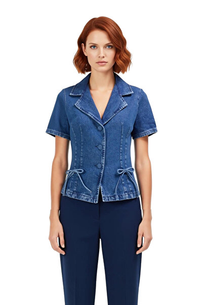 PayBuy Denim Blouse for Women with Bow Details Complete Your Stylish Look Make a Difference in Every Moment