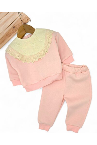 VEGAMOD Winter Baby Girl Brode Collar with Fleece Fleece-Lined Sets 6-9-12-18-24 Months