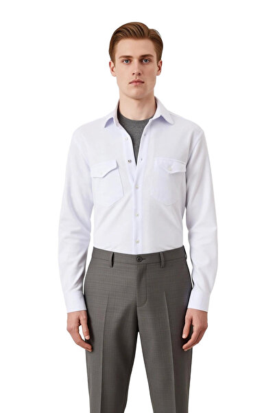 PayBuy Men's Textured Regular Fit Long Sleeve Shirt Offers Everyday Elegance and Offers Functional Quality