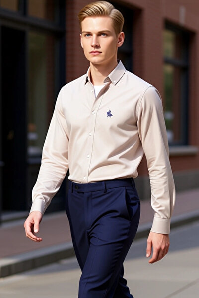 PayBuy Men's Oxford Woven Embroidered Shirt Functional Durable Quality Comfortable Aesthetic Premium