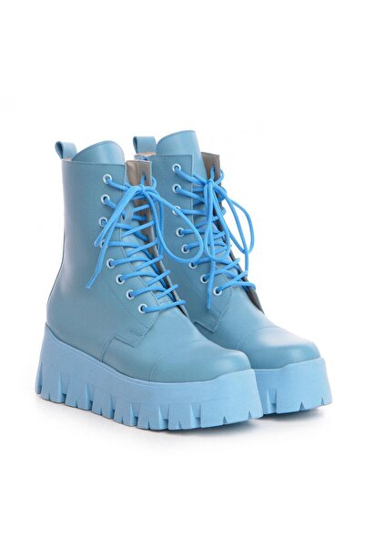 Vanilla Days Cizme Desire albastre din piele netedă