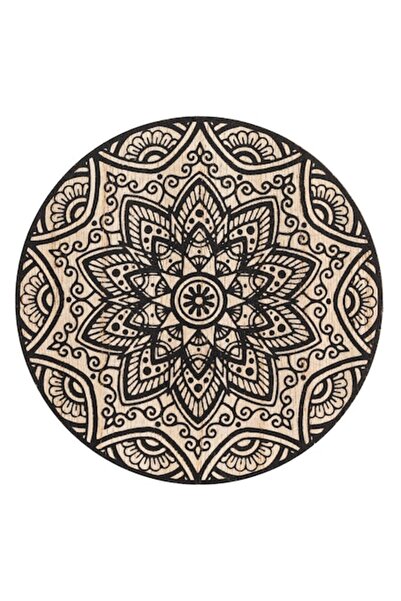 OEM Round wooden mandala coaster for cups 11cm