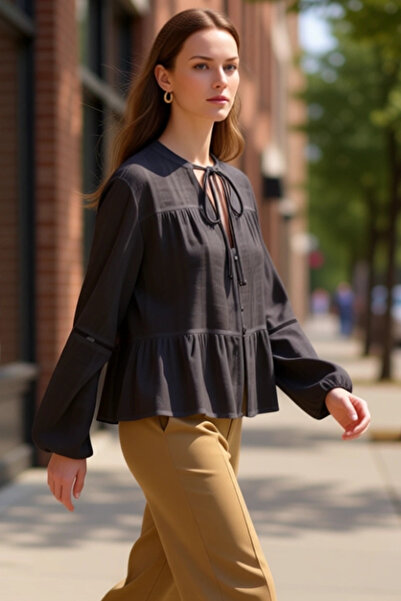 PayBuy Women's Open V-Neck Lace Boho Shirt Functional Durable Quality Comfortable Aesthetic Stylish