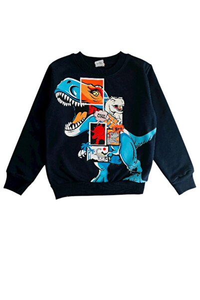 YUMİYUMM 4-10 Years Old Boys' Two-Thread Sh Fleece-Lined Dinosaur B Printed Bottom-Top Suit