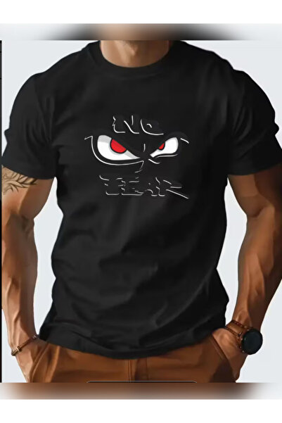 TİMİSİVA Μπλουζάκι Unisex oversized RED EYE με τύπωμα με κοντό μανίκι ΜΑΥΡΟ