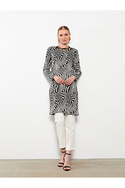 LC Waikiki Crew Neck Patterned Long Sleeve Women's Tunic