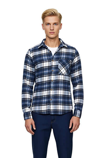 PayBuy Men's Plaid Patterned Slim Fit Flannel Lumberjack Shirt Functional Durable Quality Comfortable Stylish