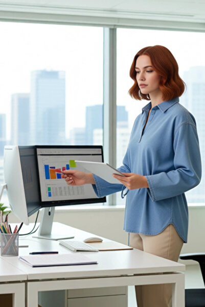 PayBuy Women's Oversized Loose Fit Denim Shirt with Tie Detail City Style Comfortable and Modern Clothing Option