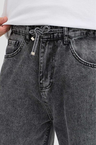 Osyday Men's Baggy Fit Relaxed Cut Pants Non-Lycra Fabric with Lace-Up Detail on the Waistband and Elastic Detail