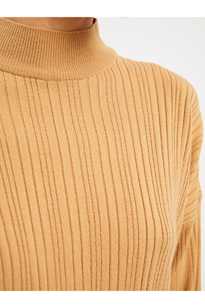 LC Waikiki Half Turtleneck Striped Long Sleeve Women's Knitwear Tunic