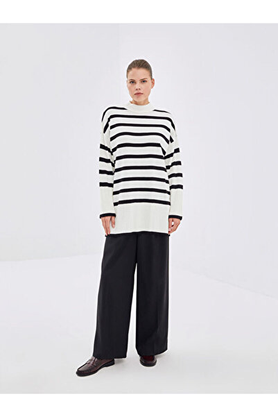 LC Waikiki Crew Neck Striped Women's Knitwear Tunic