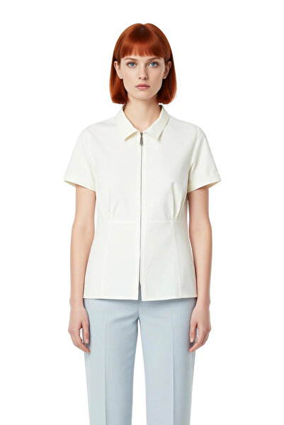 PayBuy Women's Plus Size Zippered Short Sleeve Woven Shirt Stylish and Comfortable Design Functional Sports