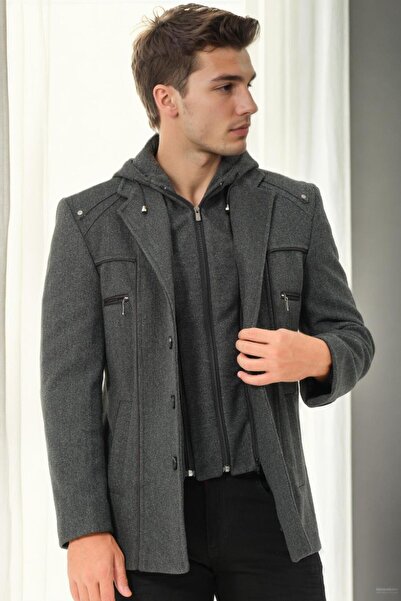 Dewberry K9532 Men's Coat-Solid Anthracite