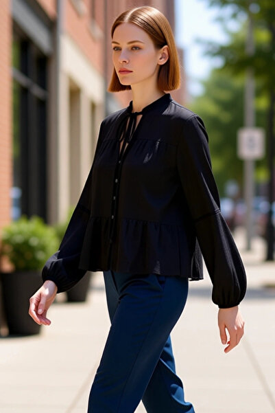 PayBuy Cămașă boho cu decolteu în V pentru femei, cu dantelă, funcțională, du...