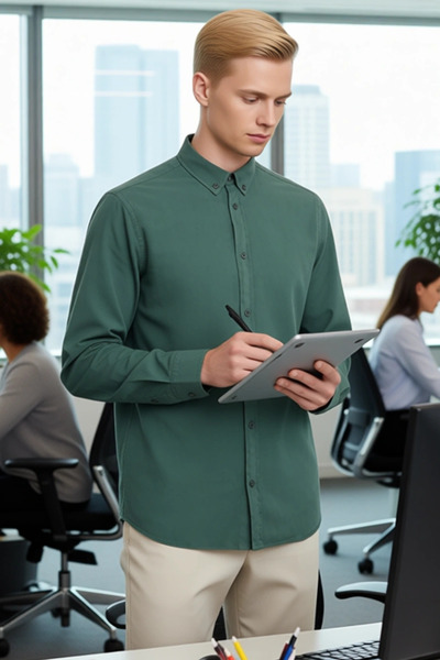 PayBuy Unisex Regular Fit Cotton Linen Look Long Sleeve Shirt Offers Everyday Elegance Aesthetic