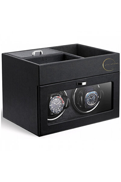AVA-STARS Automatic Watch Winder Box, Velvet Interior & Leather Exterior —