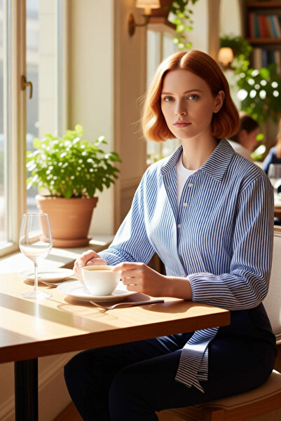 PayBuy Cămașă de damă cu mâneci balon cu dungi liliac Funcțională Durabilă Calitate Confortabilă Estetică Modernă