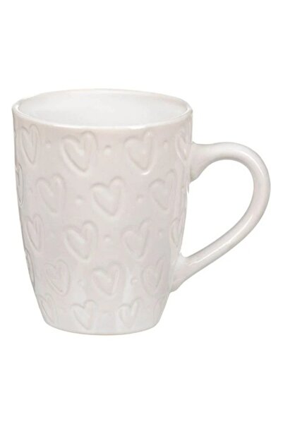 OEM Cană ceramică albă cu model de inimă 350 ml