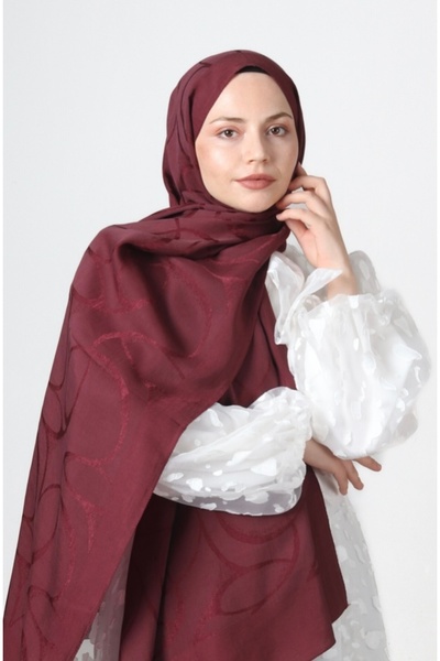 HAREM SCARF Noura Diamond Hüma Şal Koyu Bordo