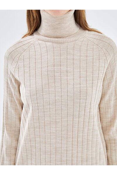 LC Waikiki Turtleneck Plain Long Sleeve Women's Knitwear Tunic