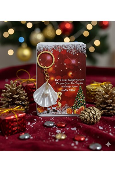 Neşeli Atölyem Yılbaşı hediyesi 5 Adet İstiridye Anahtarlık Yeni Yıl Hediyesi