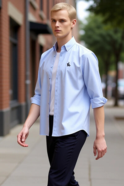 PayBuy Ανδρικό πουκάμισο Oxford με υφαντό κέντημα, λειτουργικό, ανθεκτικό, πο...