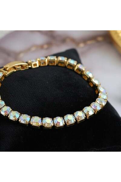 KEVSA Jewelry Stainless Steel Tennis Bracelet with Chameleon Stones 4mm – BF1119