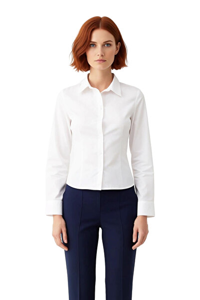 PayBuy Women's Stylish Modern Cut Long Sleeve Solid Color Shirt Suitable for Office and Daily Wear Functional