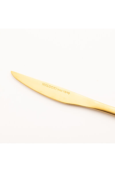 Malooki 24 Piece Cutlery Set, Gold Finish & Colored Handles