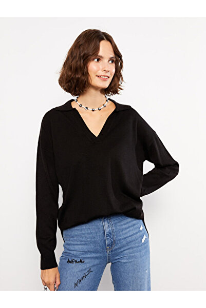 LC Waikiki Polo Neck Plain Long Sleeve Women's Knitwear Tunic