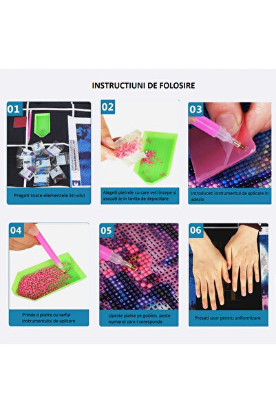 MATTELOT TOYS Set Painting with wooden frame and accessories, 5D Stone Gobelin, Kitten in a hammock, 20 x 30 cm