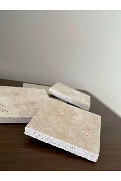 MUGU قاعدة أكواب من الترافرتين الطبيعي مقاس 10×10 مربع