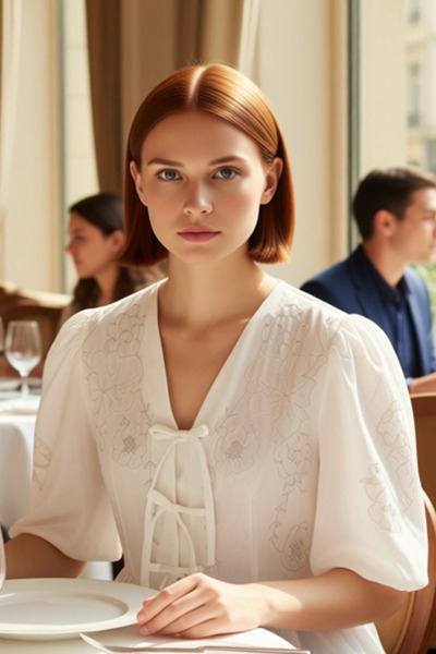 PayBuy Women's V-Neck Embroidered Lace-Up Peplum Blouse Functional Durable Quality Comfortable Aesthetic Stylish