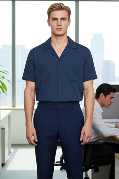 PayBuy Ανδρικό πουκάμισο από βισκόζη με ίσια ύφανση κανονική εφαρμογή Λειτουργικό ανθεκτικό ποιοτικό άνετο και αισθητικό