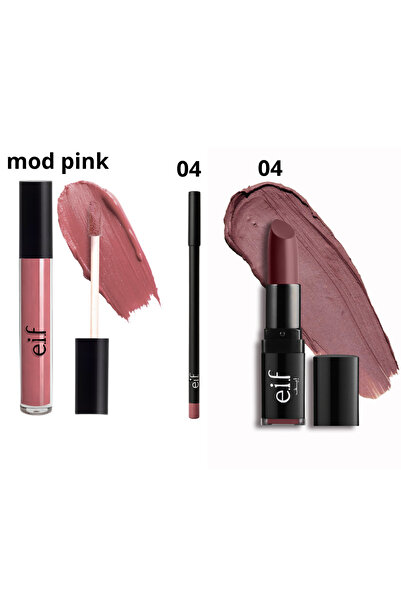 eif A set of (matte liquid lipstick) and dry lipstick with a lip liner in Mod...