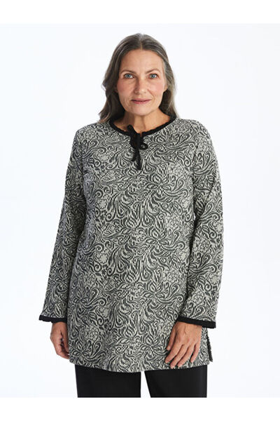 LC Waikiki Tie-up Collar Patterned Women's Tunic