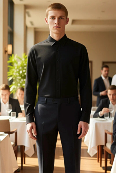 PayBuy Men's Plain Textured Regular Fit Shirt Functional Durable Quality Comfortable Aesthetic Modern