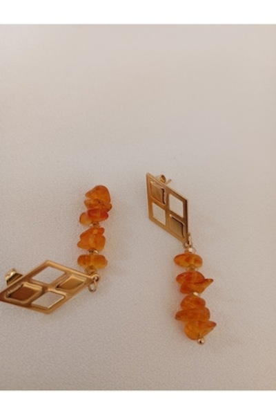 OEM Golden Amber Earrings 8 cm