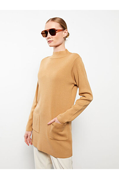 LC Waikiki Half Turtleneck Plain Long Sleeve Women's Knitwear Tunic