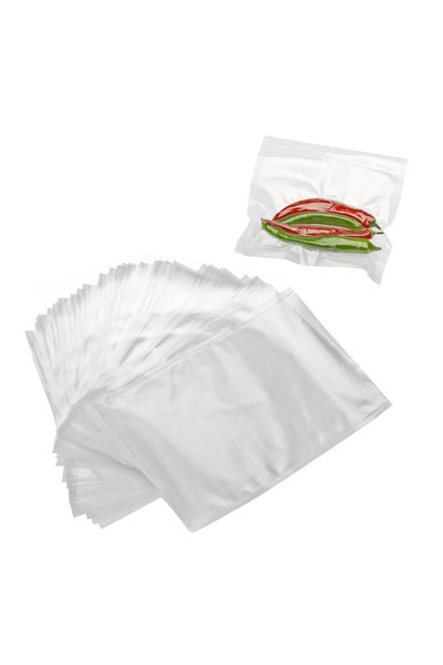 Salestore.ro Pungi vidate cu relief pentru mașini de etanșat în vid, 100 buc, 15 x 24,5 cm, durabile, fără BPA, transparente