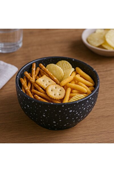 OEM Black ceramic bowl with speckled pattern for nuts - 200ml