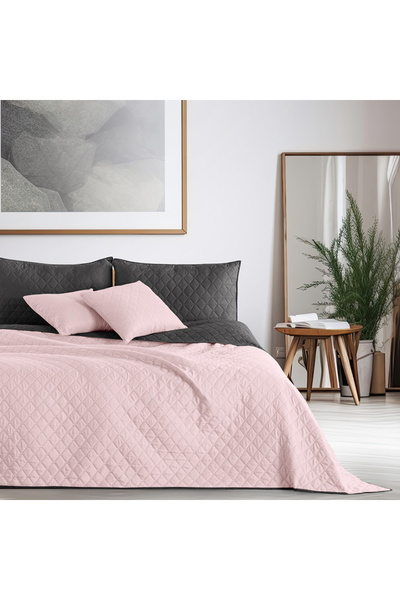 Deco King Quilted bedspread, Axel, density 70 g/m2, 170x210 cm, Pink/Anthracite
