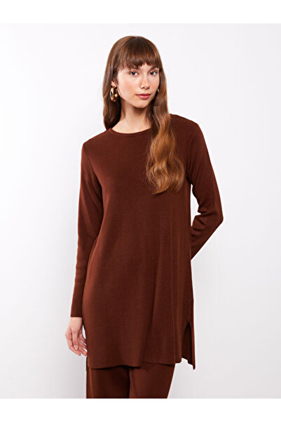 LC Waikiki Crew Neck Plain Long Sleeve Women's Knitwear Tunic