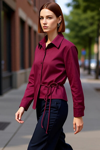 PayBuy Kadın Süet Dokulu Bağlama Detaylı Gömlek Modeli Her An Şıklık Sunan Tasarım Fonksiyonel Şık