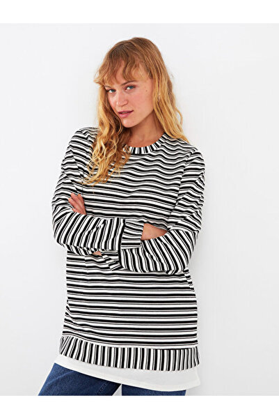 LC Waikiki Crew Neck Striped Long Sleeve Oversize Women's Tunic